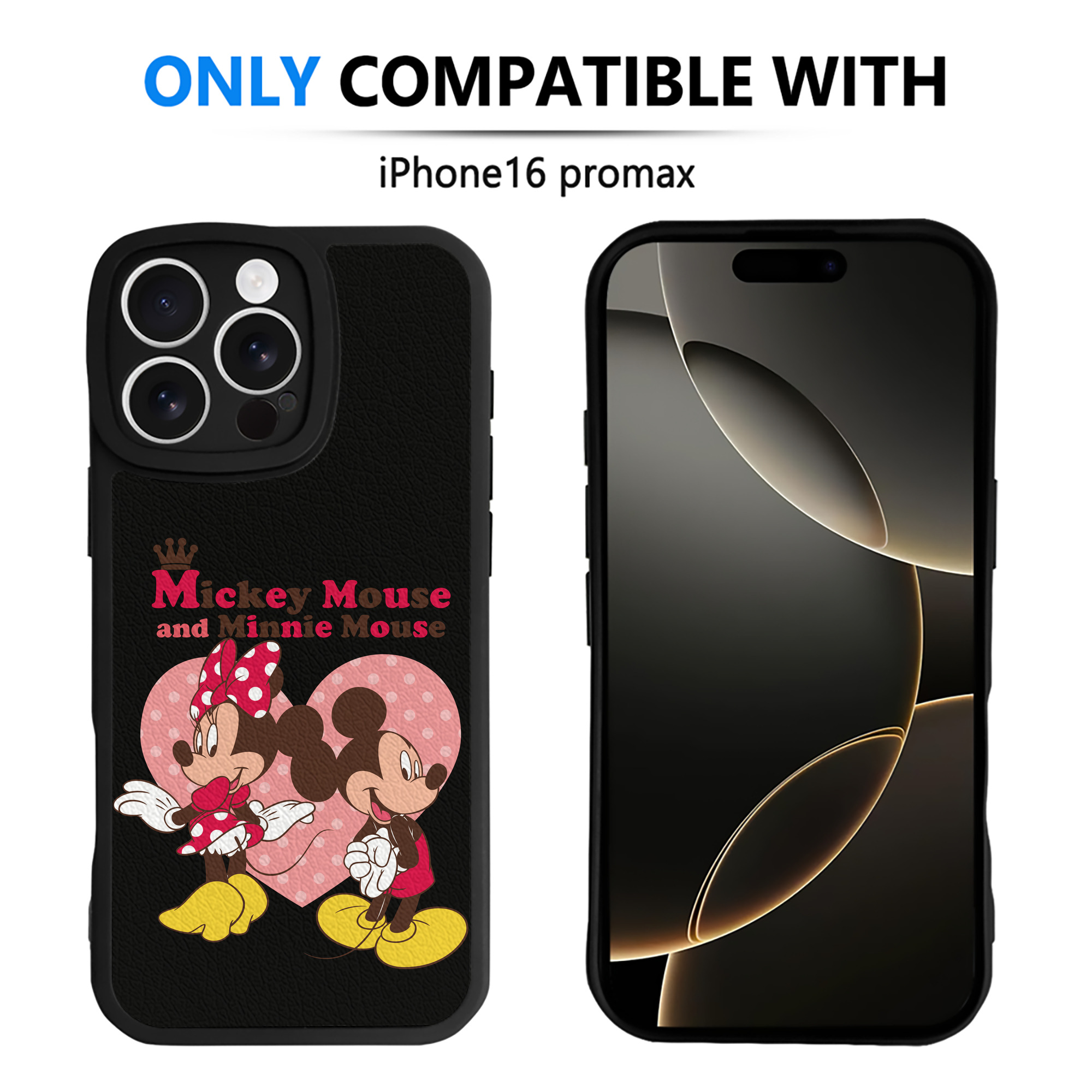 （画像用） ミッキーマウス Mickey Mouse 【iPhone 16シリーズ対応】シリコンスマホケース（レザー調） 材質：シリコン